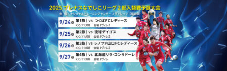 2025年プレナスなでしこリーグ2部入替戦予選大会　試合日程・結果